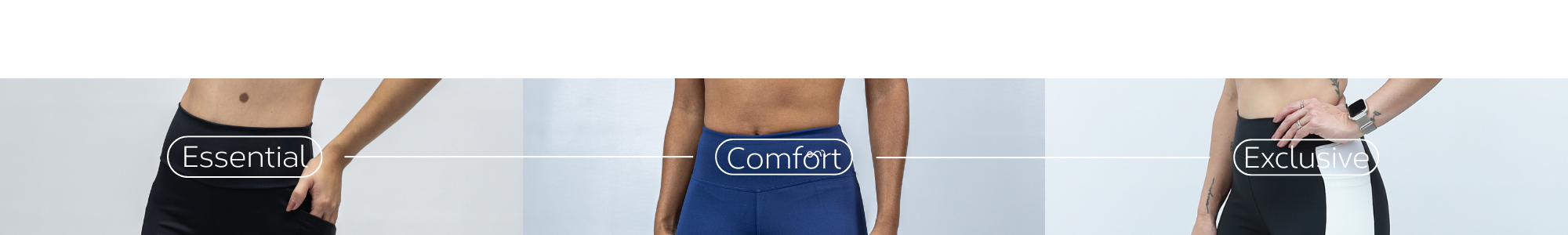 banner nossas linhas comfort essential exclusive candoca compressao sportswear desktop teste